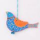 Handmade Wooden Bird Christmas Hanging for Home Decor - Red, Purple, Green, Blue